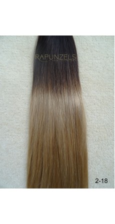 65 Gram 20" Hair Weave/Weft Colour #2/18 Dip Dye/Ombre (Half Head)